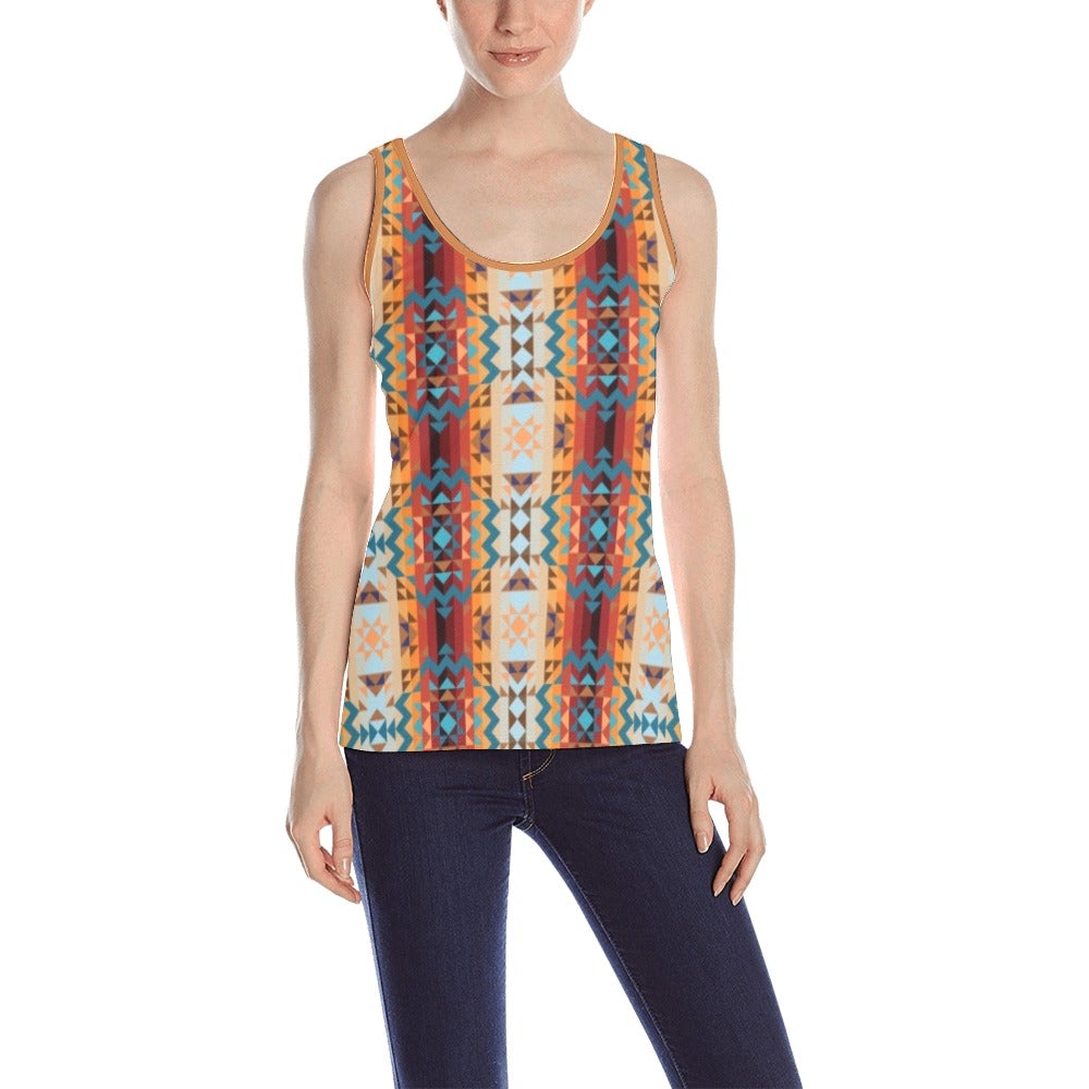 Dark Sandway All Over Print Tank Top for Women (Model T43) All Over Print Tank Top for Women (T43) e-joyer