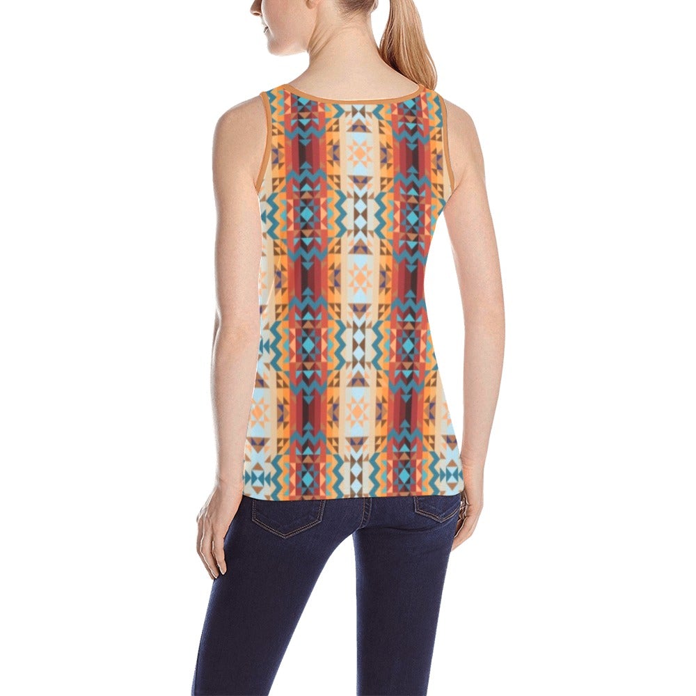 Dark Sandway All Over Print Tank Top for Women (Model T43) All Over Print Tank Top for Women (T43) e-joyer
