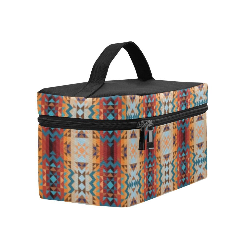 Dark Sandway Cosmetic Bag/Large (Model 1658) Cosmetic Bag e-joyer