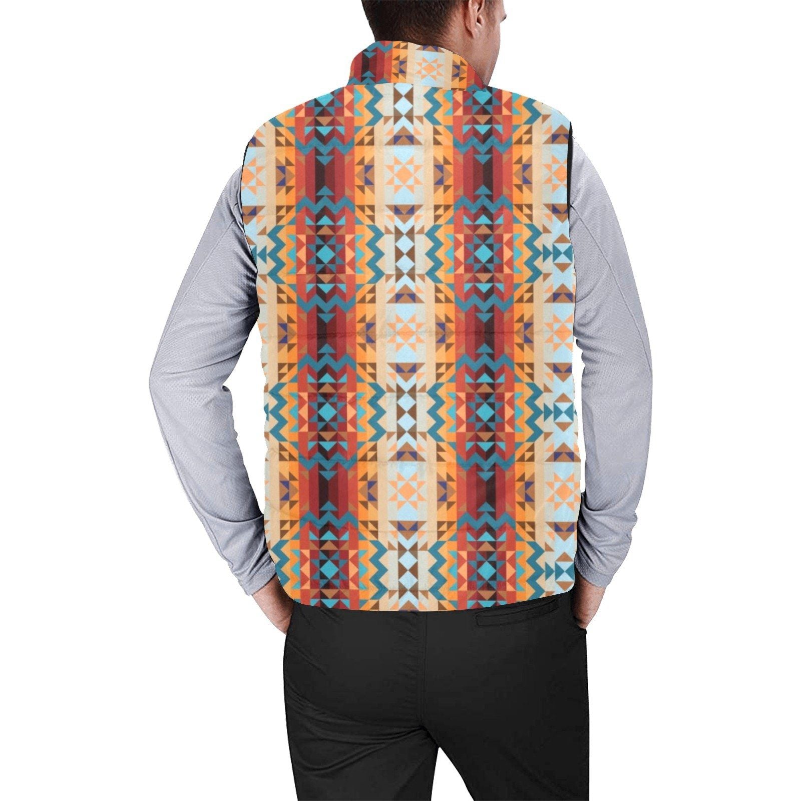Dark Sandway Men's Padded Vest Jacket (Model H44) Men's Padded Vest Jacket (H44) e-joyer