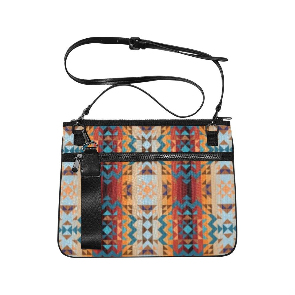 Dark Sandway Slim Clutch Bag (Model 1668) Slim Clutch Bags (1668) e-joyer