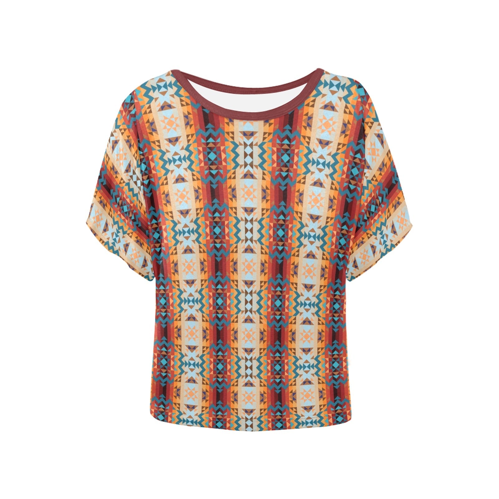 Dark Sandway Women's Batwing-Sleeved Blouse T shirt (Model T44) Women's Batwing-Sleeved Blouse T shirt (T44) e-joyer