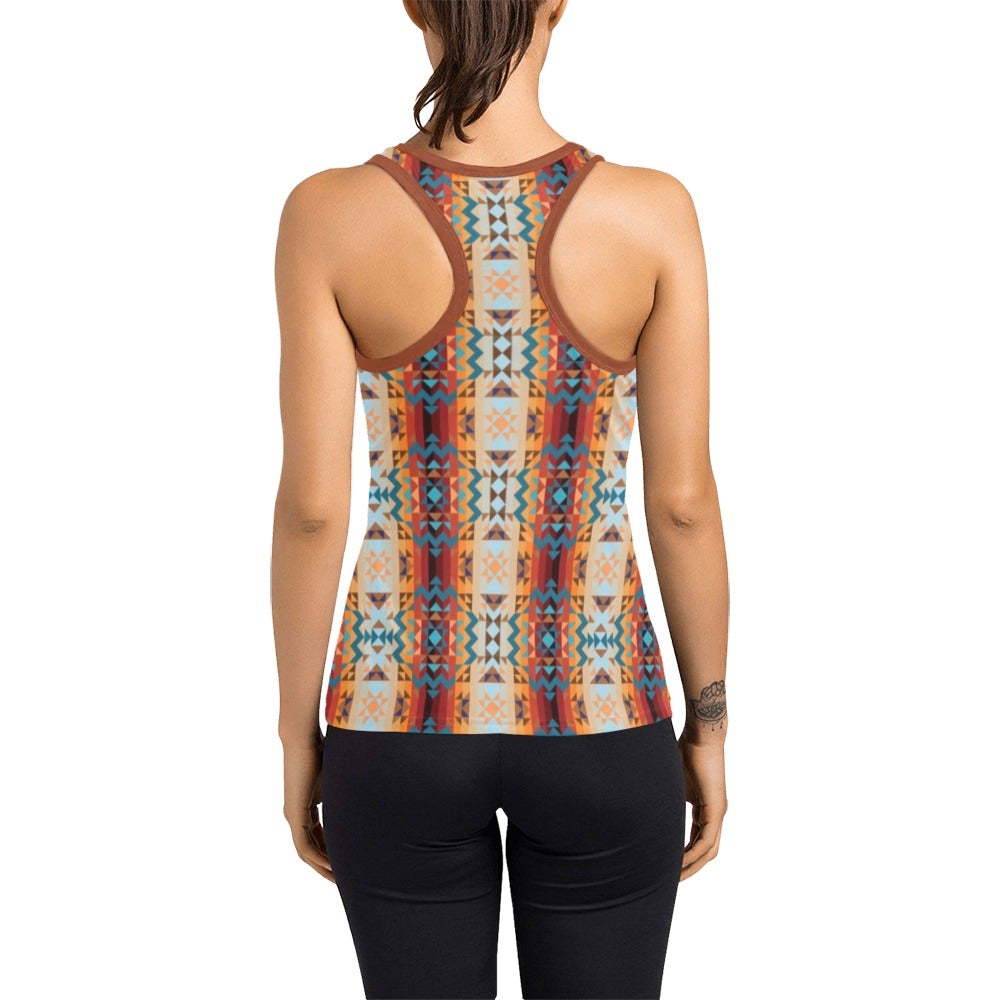 Dark Sandway Women's Racerback Tank Top (Model T60) Racerback Tank Top (T60) e-joyer