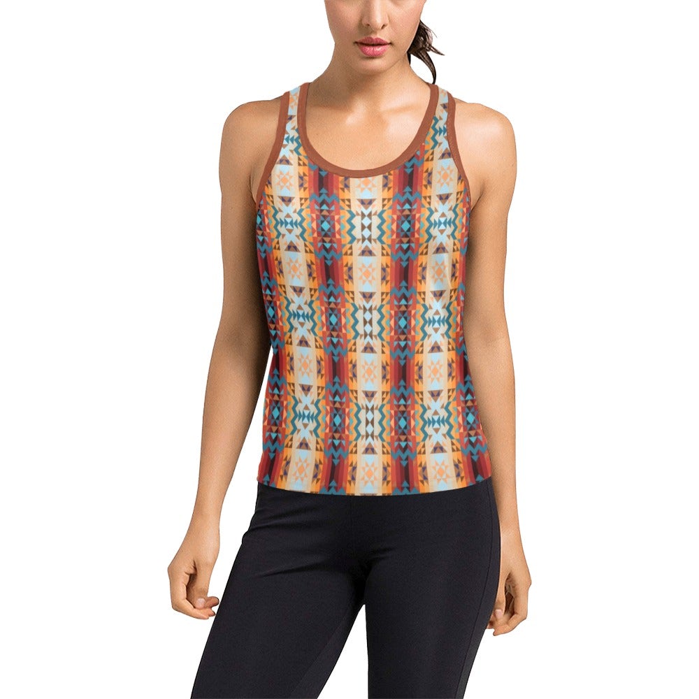 Dark Sandway Women's Racerback Tank Top (Model T60) Racerback Tank Top (T60) e-joyer