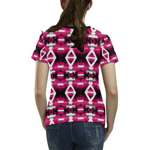 Dark Sunset Winter Camp All Over Print T-shirt for Women/Large Size (USA Size) (Model T40) All Over Print T-Shirt for Women/Large (T40) e-joyer