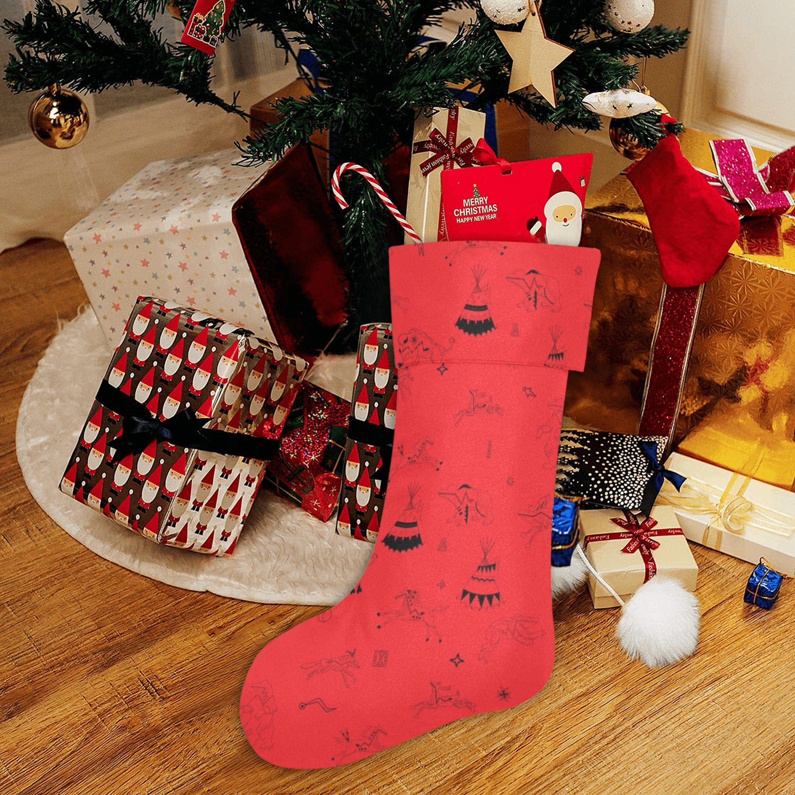 Ledger Dabbles Red Christmas Stocking