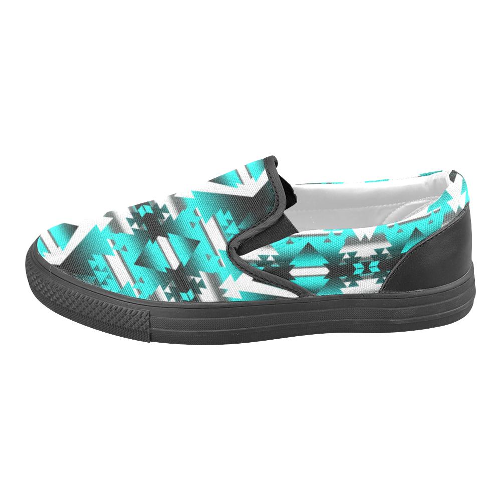 Deep Lake Winter Camp Men's Unusual Slip-on Canvas Shoes (Model 019) Men's Unusual Slip-on Canvas Shoes (019) e-joyer