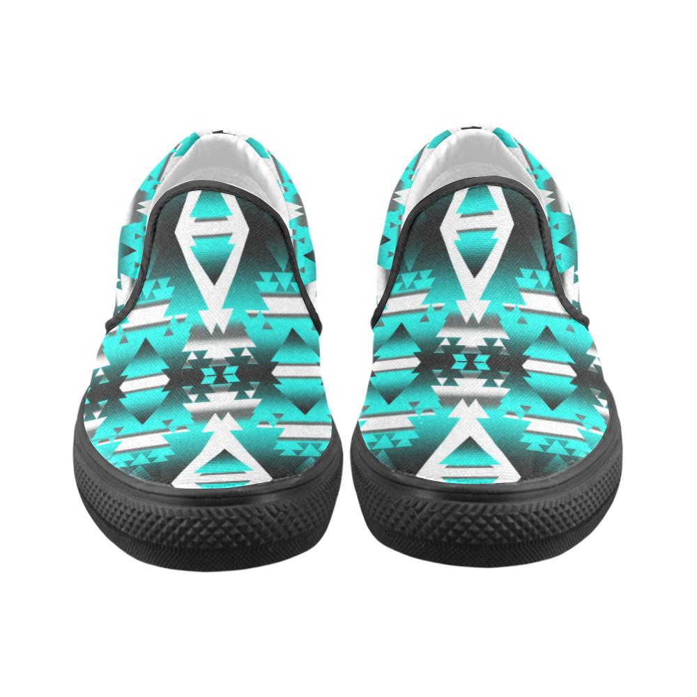 Deep Lake Winter Camp Men's Unusual Slip-on Canvas Shoes (Model 019) Men's Unusual Slip-on Canvas Shoes (019) e-joyer