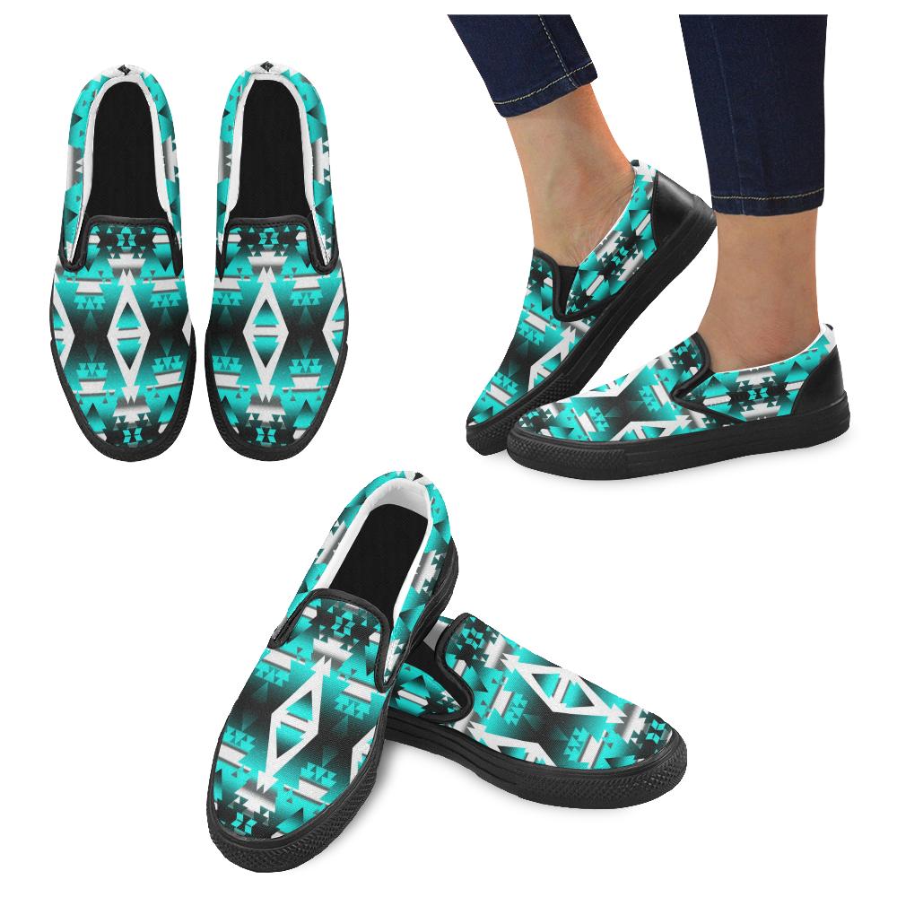 Deep Lake Winter Camp Women's Unusual Slip-on Canvas Shoes (Model 019) Women's Unusual Slip-on Canvas Shoes (019) e-joyer
