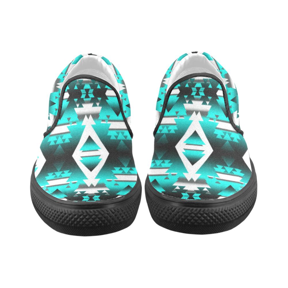 Deep Lake Winter Camp Women's Unusual Slip-on Canvas Shoes (Model 019) Women's Unusual Slip-on Canvas Shoes (019) e-joyer