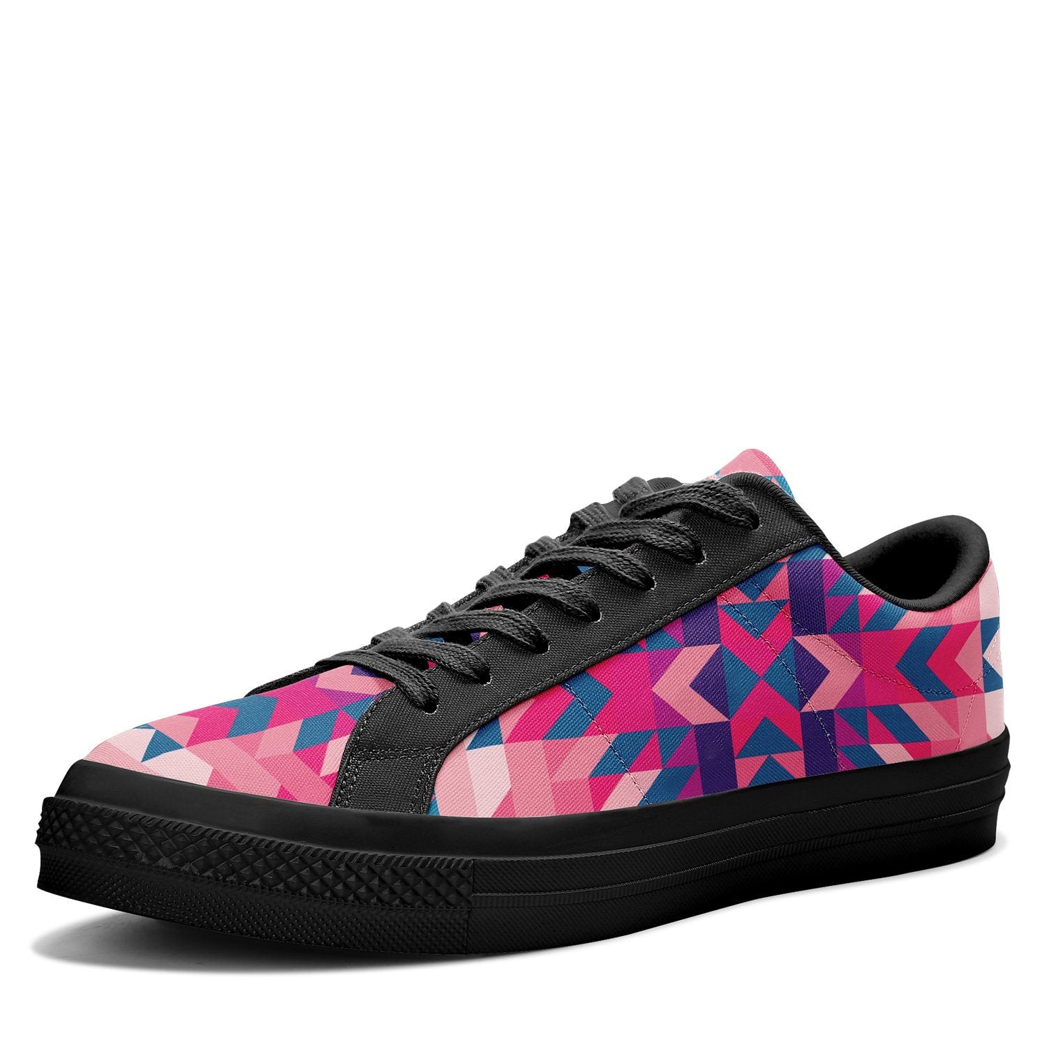Desert Geo Blue Aapisi Low Top Canvas Shoes Black Sole aapisi Herman