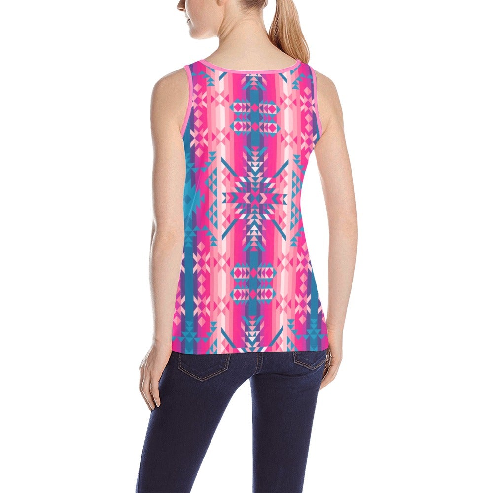 Desert Geo Blue All Over Print Tank Top for Women (Model T43) All Over Print Tank Top for Women (T43) e-joyer