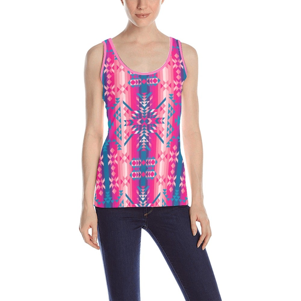 Desert Geo Blue All Over Print Tank Top for Women (Model T43) All Over Print Tank Top for Women (T43) e-joyer