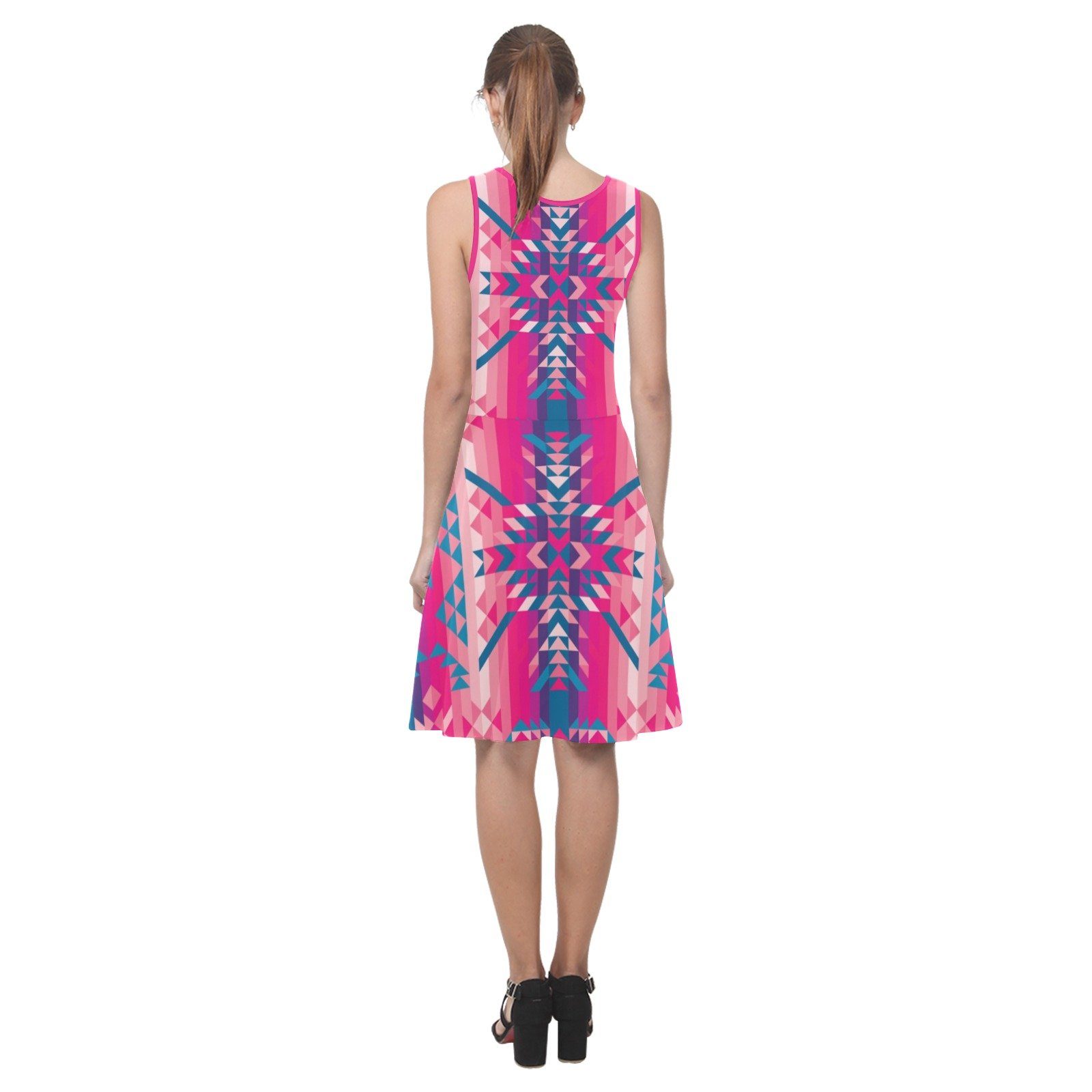 Desert Geo Blue Atalanta Sundress (Model D04) Atalanta Sundress (D04) e-joyer