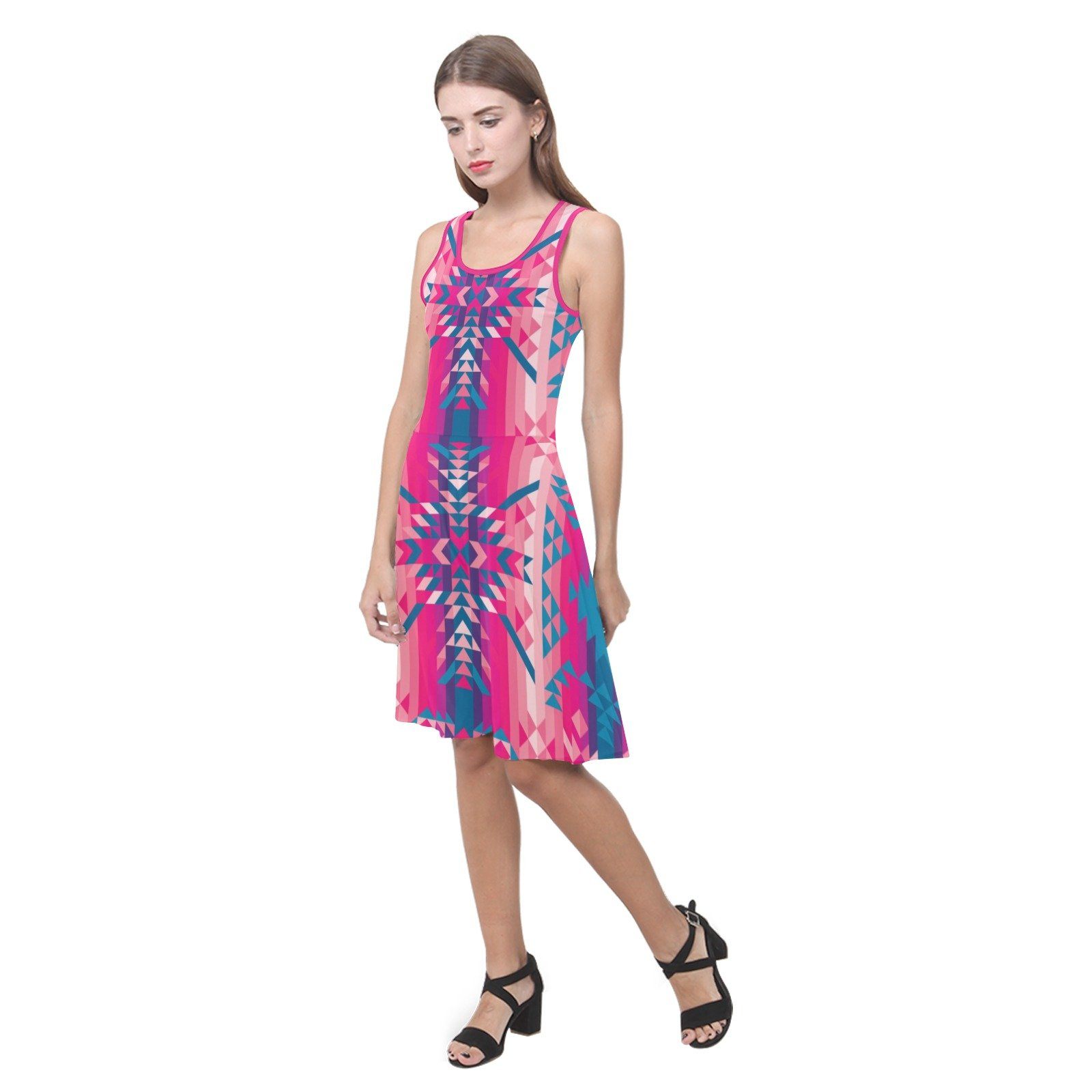 Desert Geo Blue Atalanta Sundress (Model D04) Atalanta Sundress (D04) e-joyer