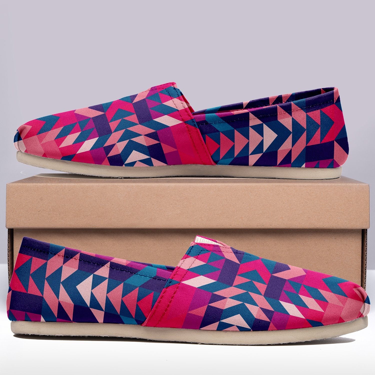 Desert Geo Blue Casual Unisex Slip On Shoe Herman