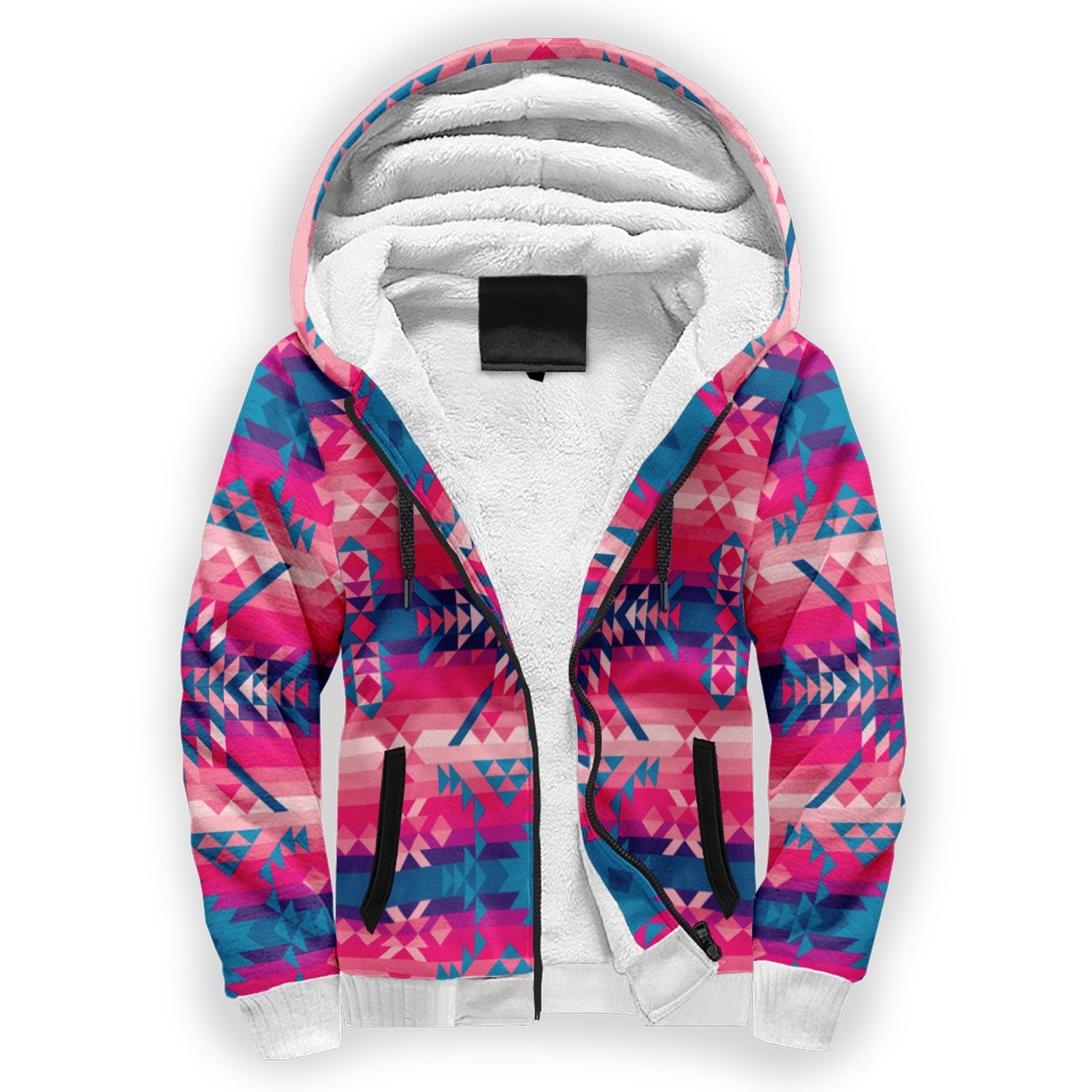 Desert Geo Blue Sherpa Hoodie hoodie Herman