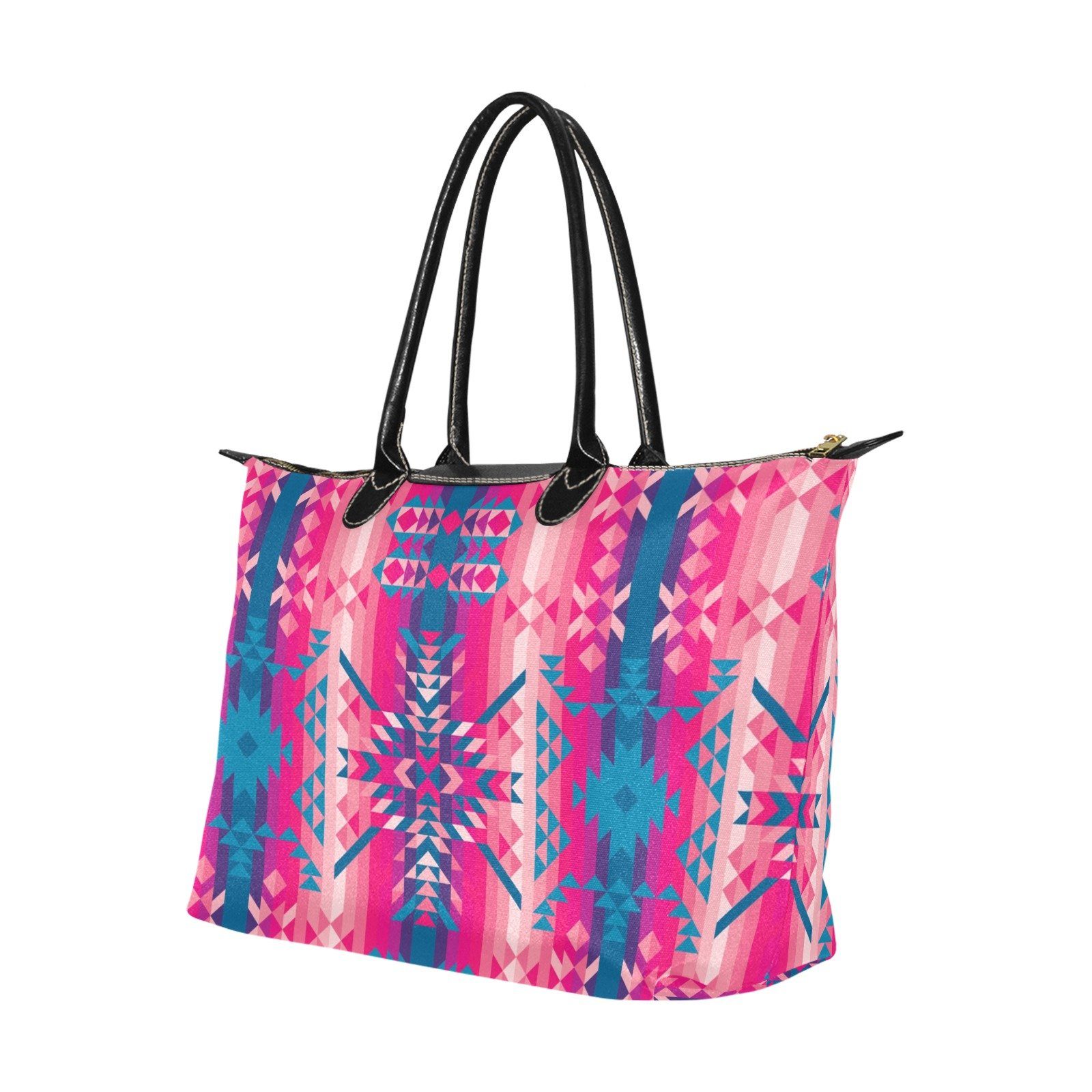 Desert Geo Blue Single-Shoulder Lady Handbag (Model 1714) bag e-joyer