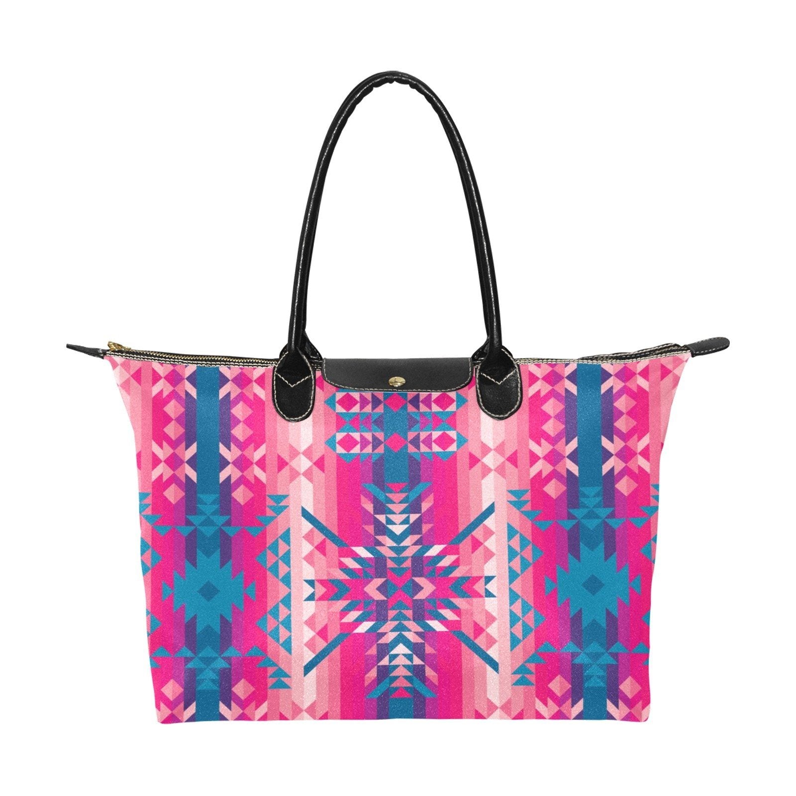 Desert Geo Blue Single-Shoulder Lady Handbag (Model 1714) bag e-joyer