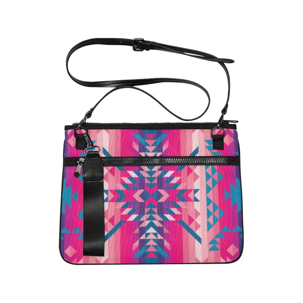 Desert Geo Blue Slim Clutch Bag (Model 1668) Slim Clutch Bags (1668) e-joyer