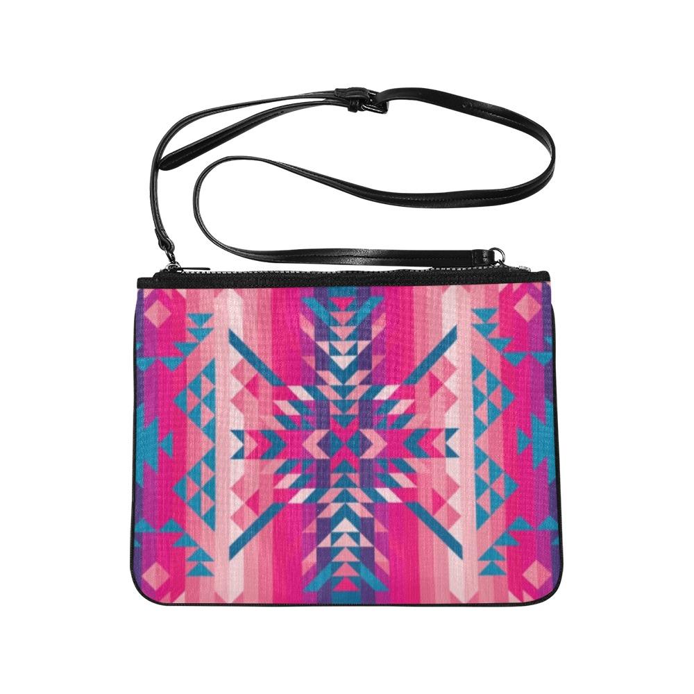 Desert Geo Blue Slim Clutch Bag (Model 1668) Slim Clutch Bags (1668) e-joyer