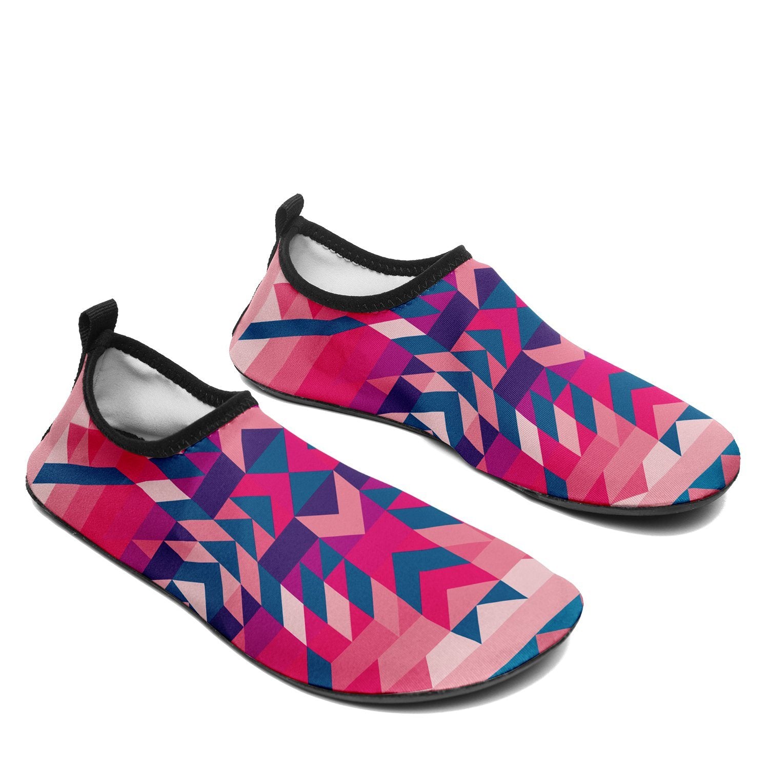 Desert Geo Blue Sockamoccs Kid's Slip On Shoes Herman