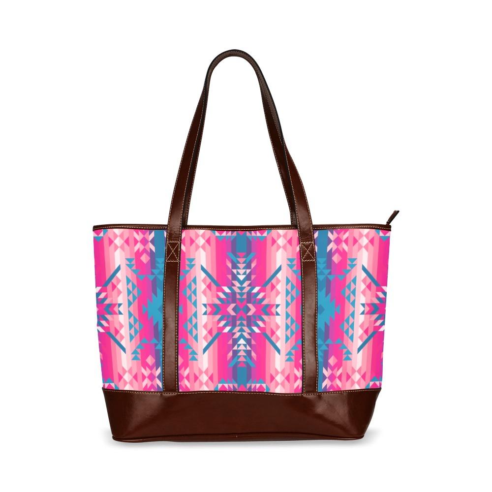 Desert Geo Blue Tote Handbag (Model 1642) Tote Handbags (1642) e-joyer