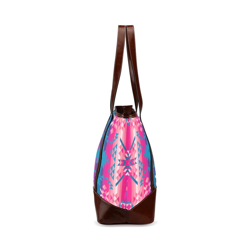 Desert Geo Blue Tote Handbag (Model 1642) Tote Handbags (1642) e-joyer