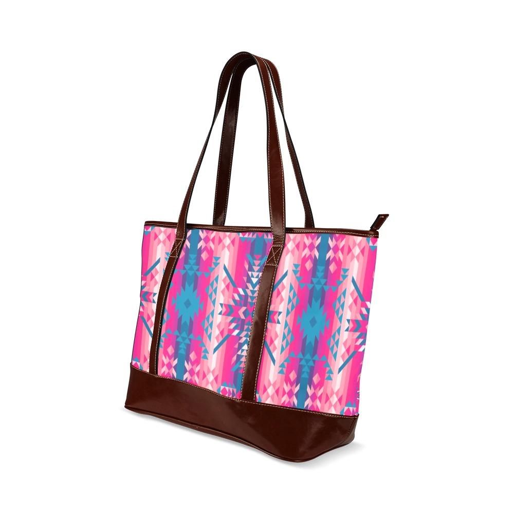 Desert Geo Blue Tote Handbag (Model 1642) Tote Handbags (1642) e-joyer