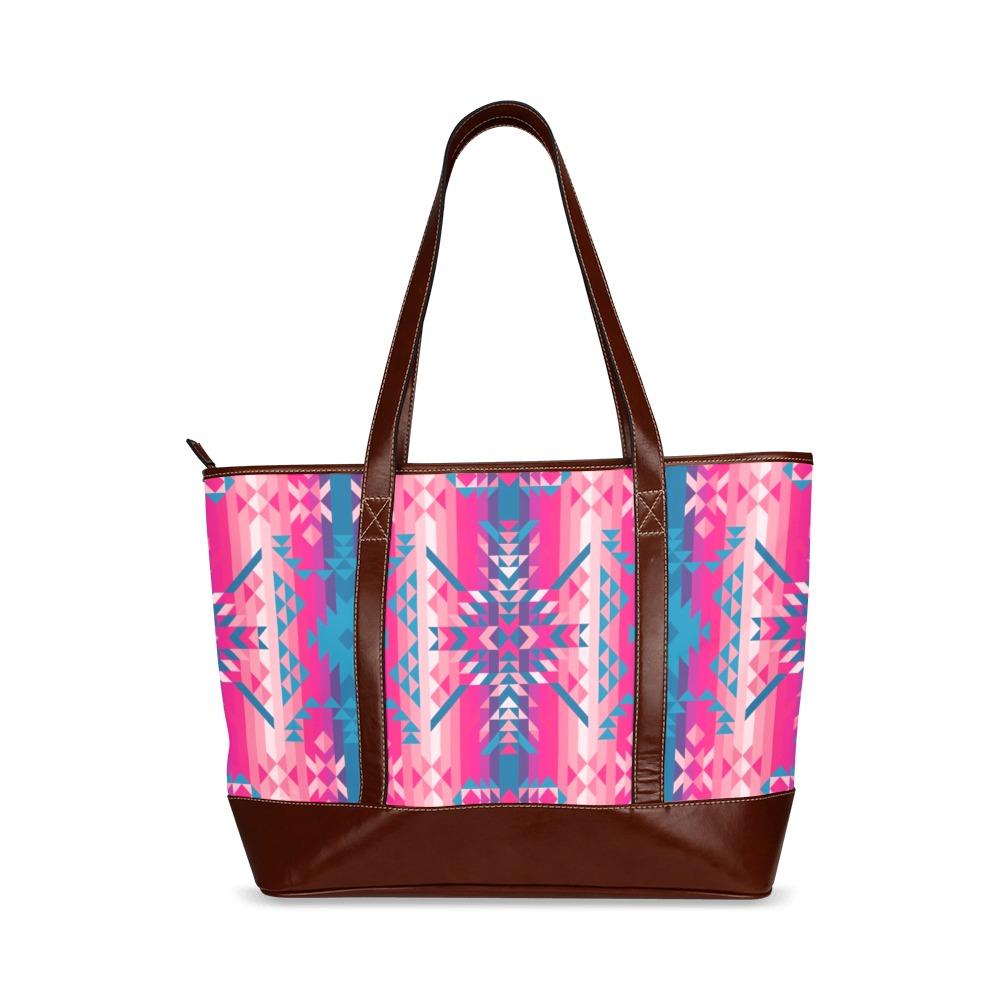 Desert Geo Blue Tote Handbag (Model 1642) Tote Handbags (1642) e-joyer