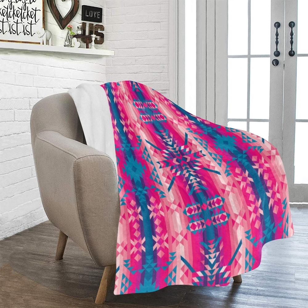 Desert Geo Blue Ultra-Soft Micro Fleece Blanket 50"x60" Ultra-Soft Blanket 50''x60'' e-joyer