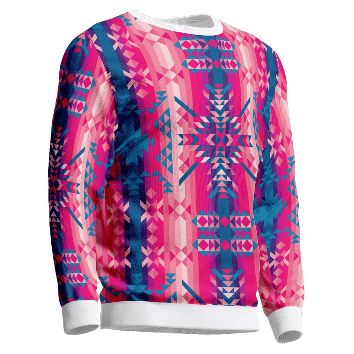 Desert Geo Blue Unisex Crewneck Long Sleeve Top 49 Dzine