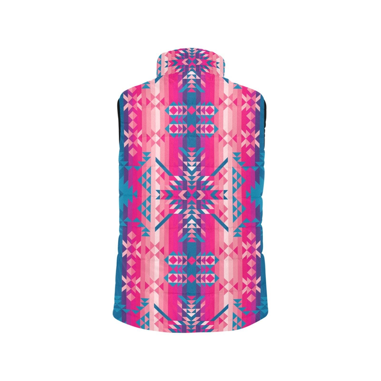 Desert Geo Blue Women's Padded Vest Jacket (Model H44) Women's Padded Vest Jacket (H44) e-joyer