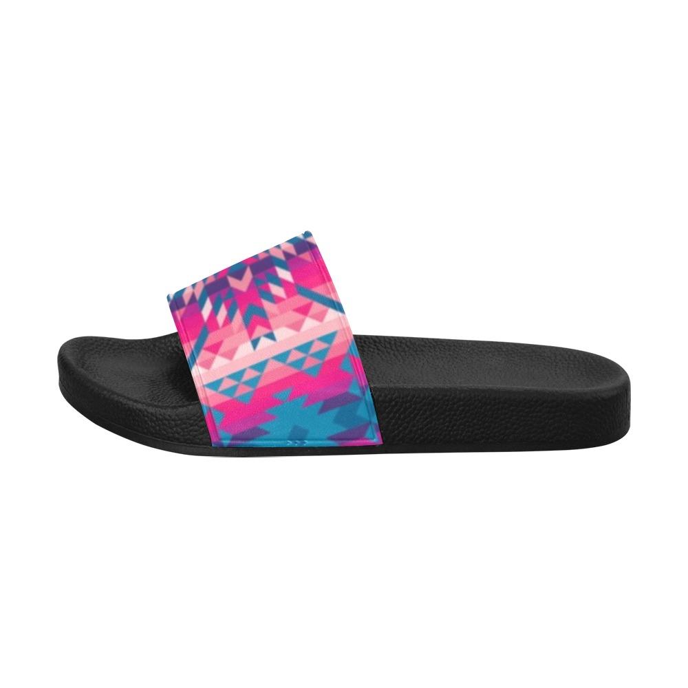Desert Geo Blue Women's Slide Sandals (Model 057) Women's Slide Sandals (057) e-joyer