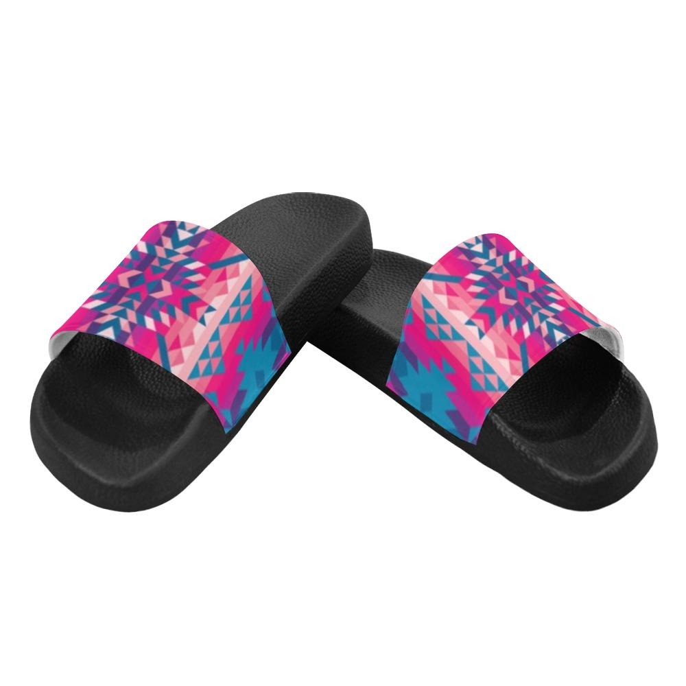 Desert Geo Blue Women's Slide Sandals (Model 057) Women's Slide Sandals (057) e-joyer