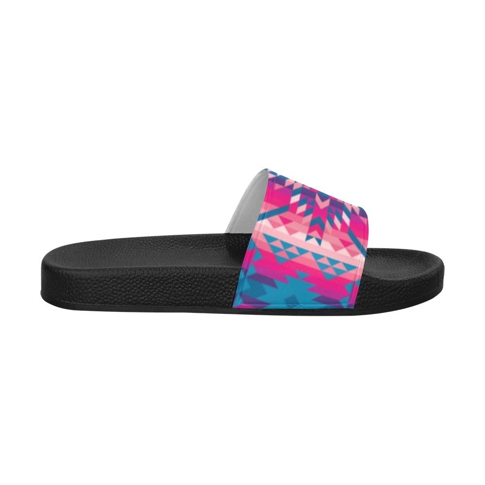 Desert Geo Blue Women's Slide Sandals (Model 057) Women's Slide Sandals (057) e-joyer