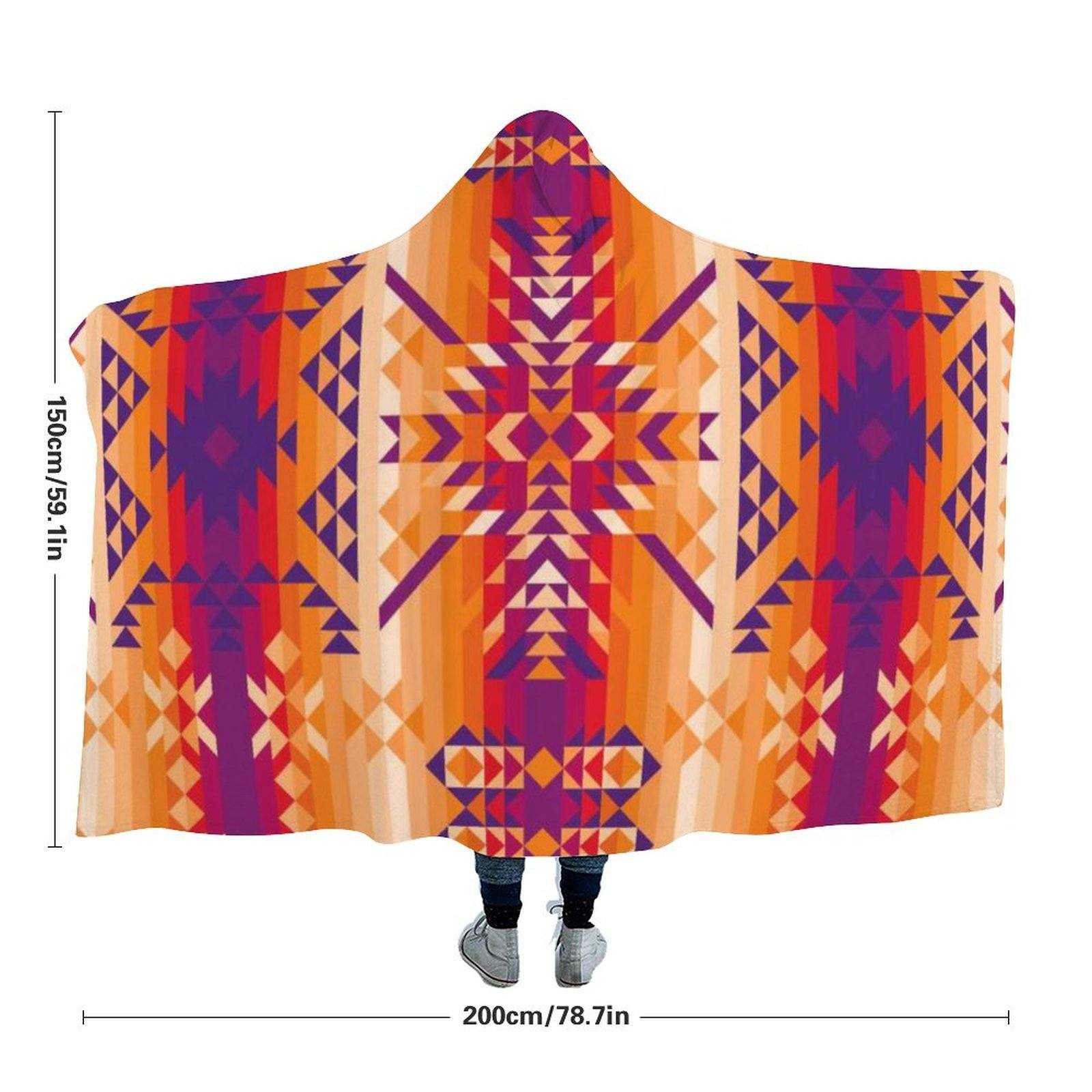 Desert Geo Hooded Blanket blanket 49 Dzine