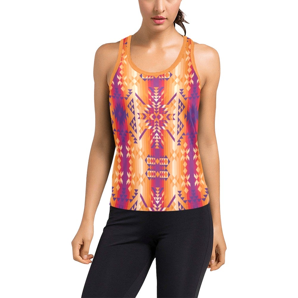 Desert Geo Women's Racerback Tank Top (Model T60) Racerback Tank Top (T60) e-joyer