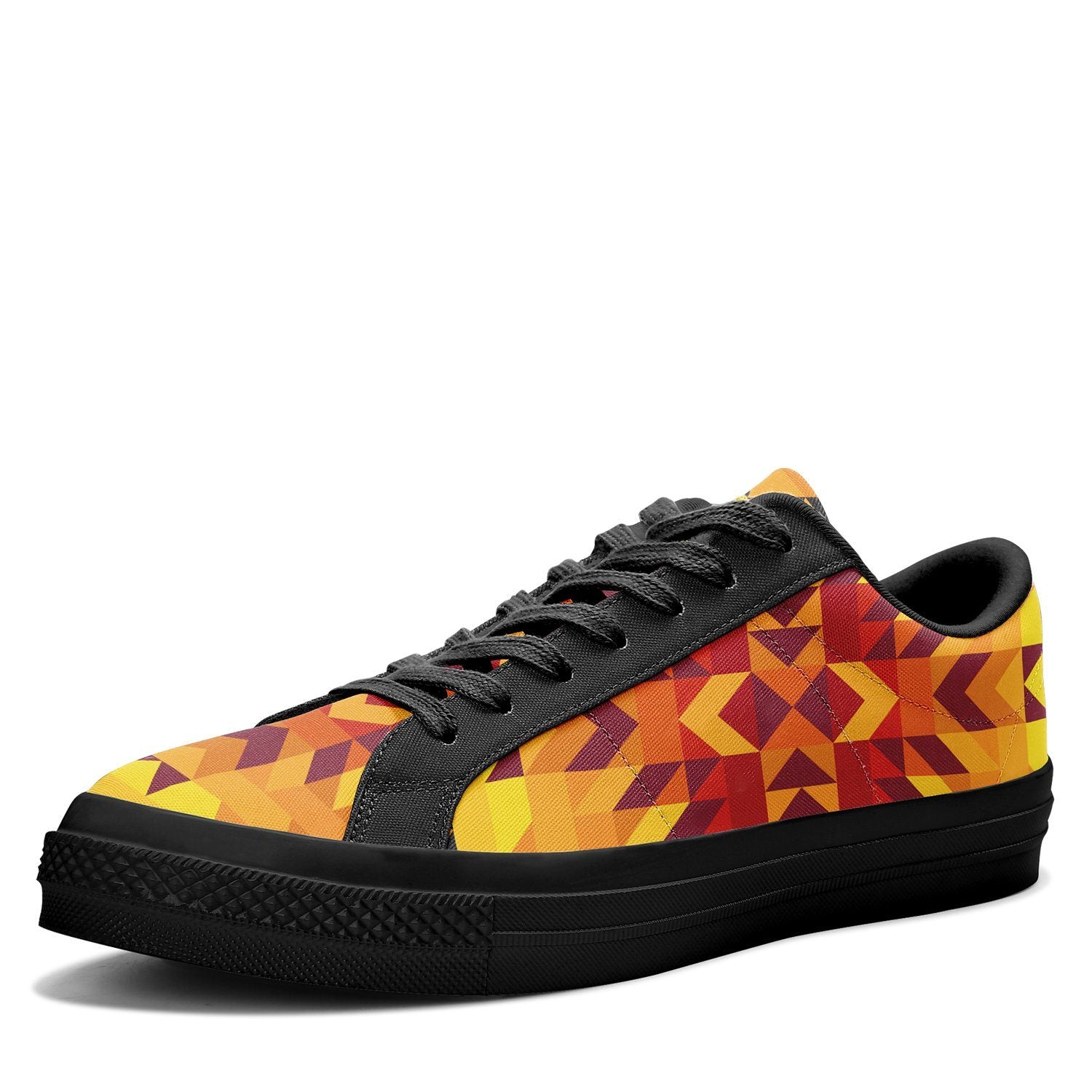 Desert Geo Yellow Red Aapisi Low Top Canvas Shoes Black Sole aapisi Herman