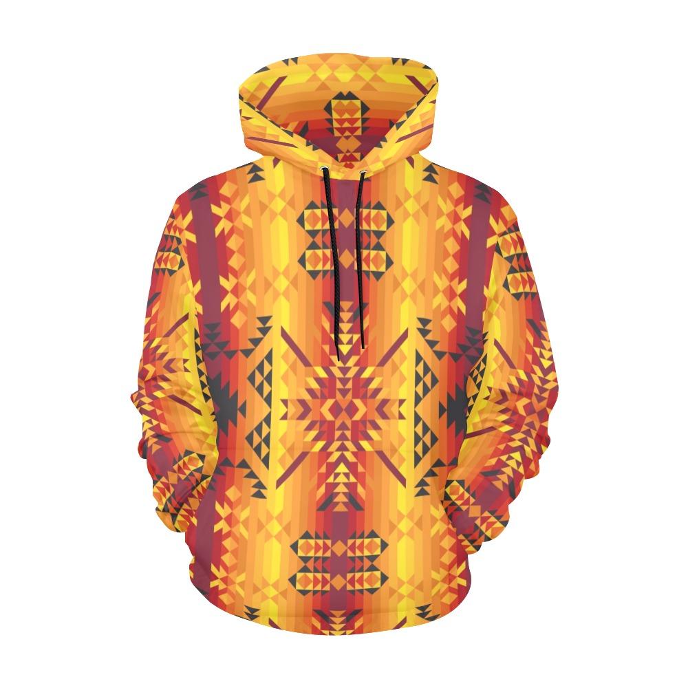 Desert Geo Yellow Red All Over Print Hoodie for Women (USA Size) (Model H13) All Over Print Hoodie for Women (H13) e-joyer