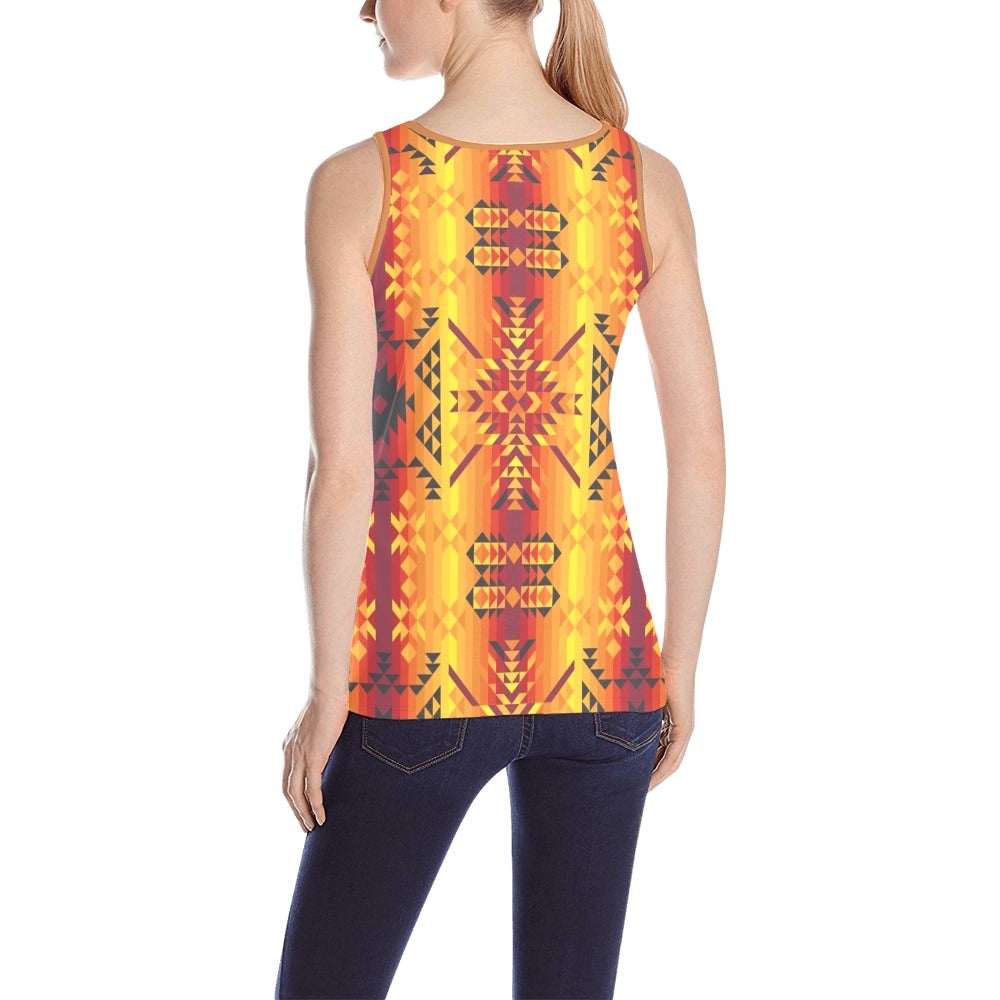 Desert Geo Yellow Red All Over Print Tank Top for Women (Model T43) All Over Print Tank Top for Women (T43) e-joyer