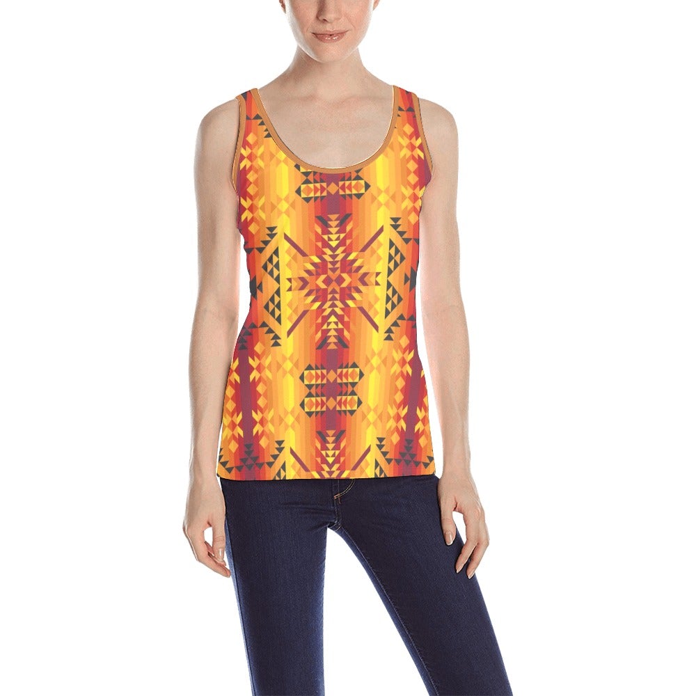 Desert Geo Yellow Red All Over Print Tank Top for Women (Model T43) All Over Print Tank Top for Women (T43) e-joyer