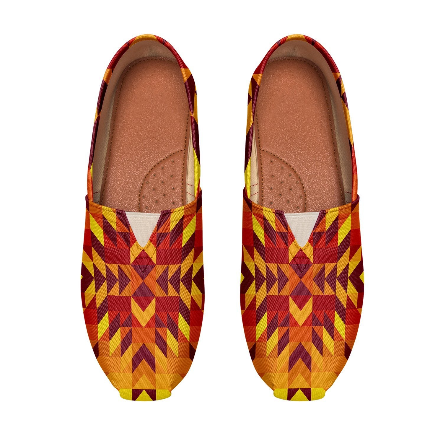 Desert Geo Yellow Red Casual Unisex Slip On Shoe Herman