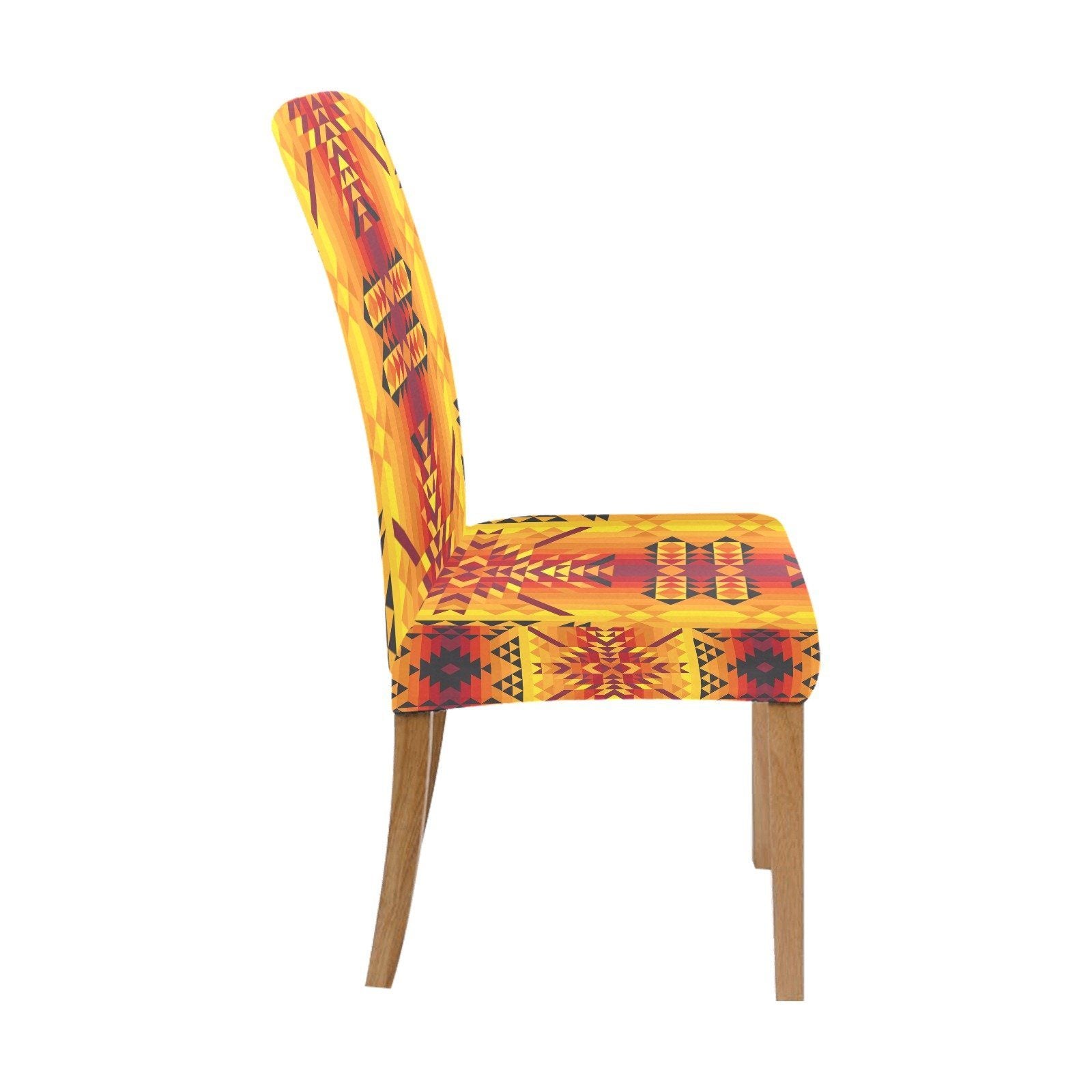 Desert Geo Yellow Red Chair Cover (Pack of 4) Chair Cover (Pack of 4) e-joyer