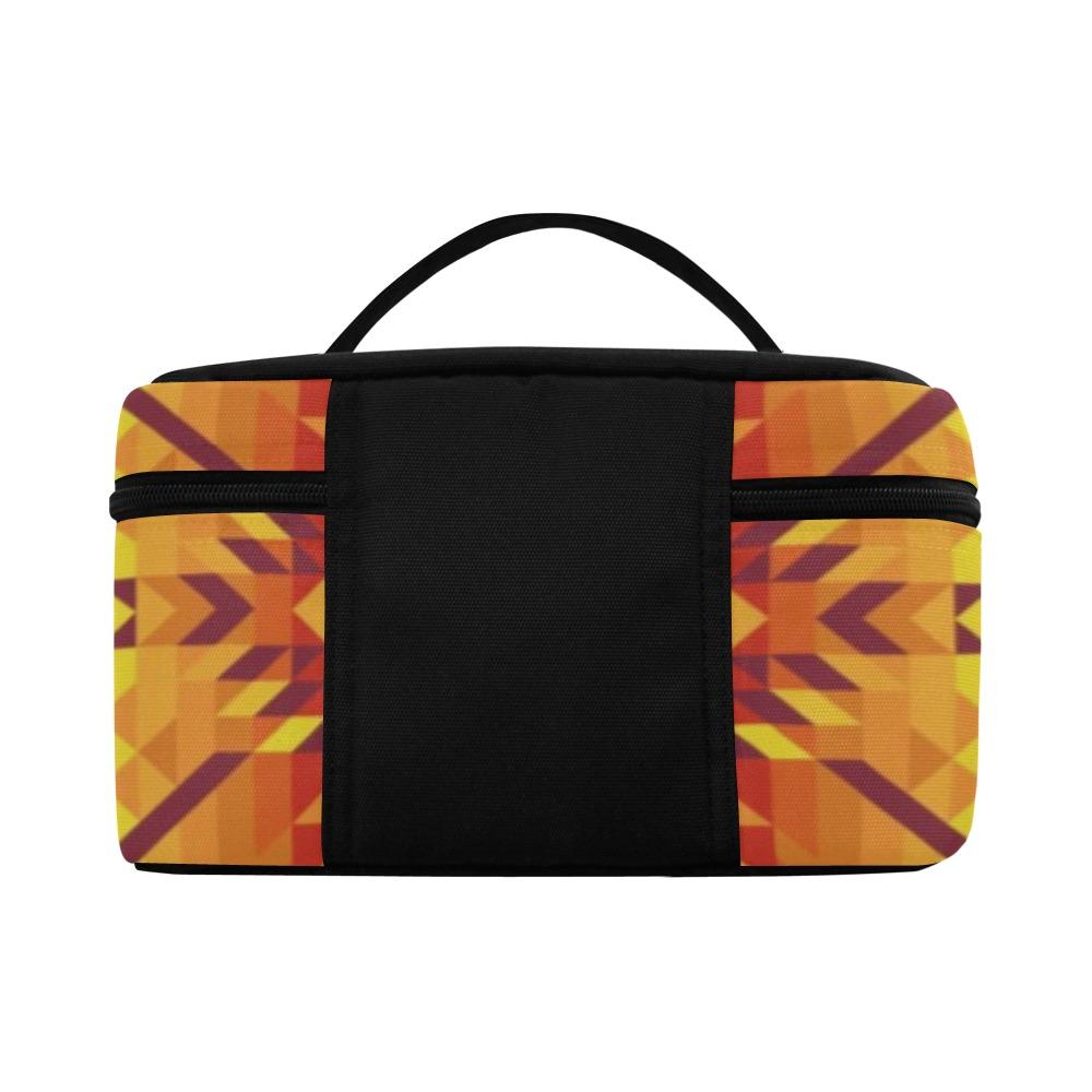 Desert Geo Yellow Red Cosmetic Bag/Large (Model 1658) Cosmetic Bag e-joyer