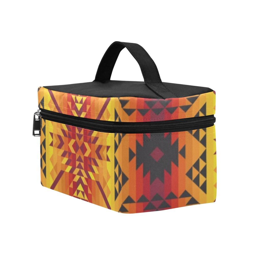 Desert Geo Yellow Red Cosmetic Bag/Large (Model 1658) Cosmetic Bag e-joyer