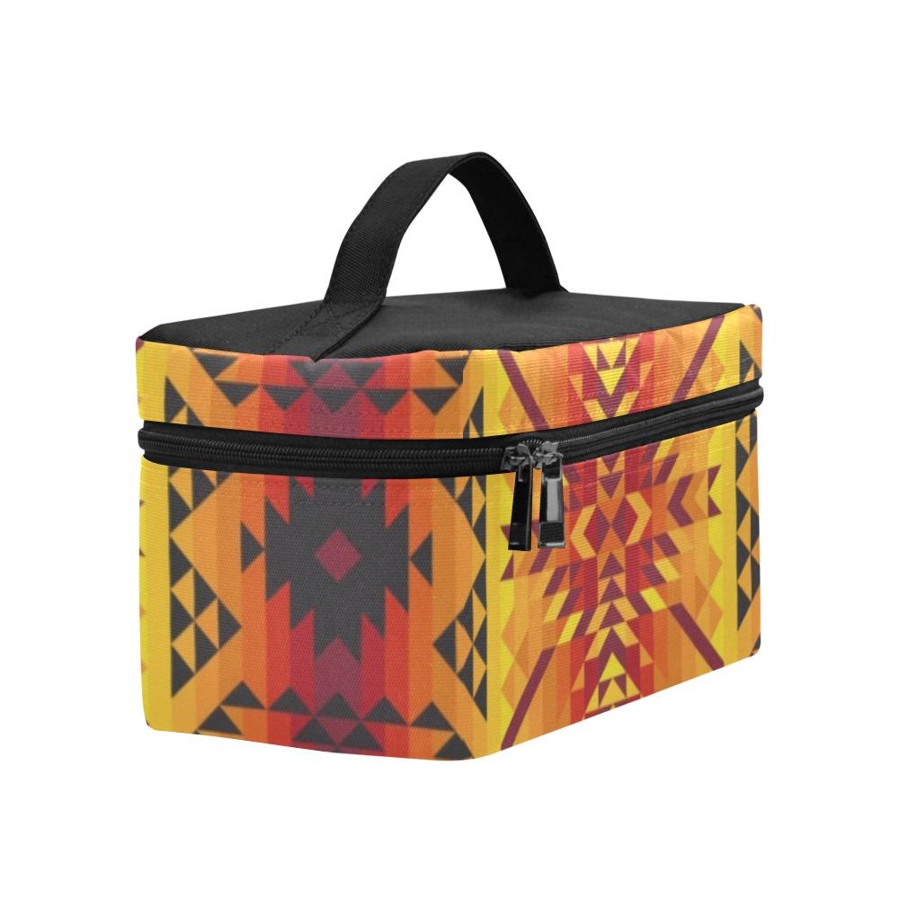 Desert Geo Yellow Red Cosmetic Bag/Large (Model 1658) Cosmetic Bag e-joyer