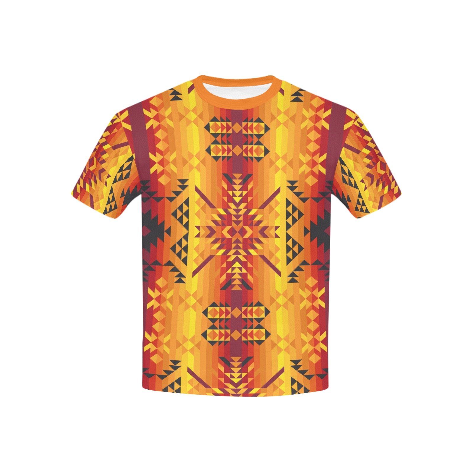 Desert Geo Yellow Red Kids' All Over Print T-shirt (USA Size) (Model T40) All Over Print T-shirt for Kid (T40) e-joyer