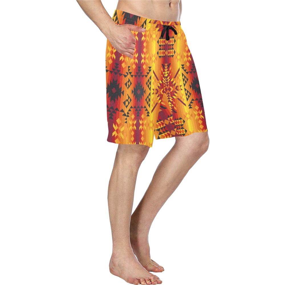 Desert Geo Yellow Red Men's All Over Print Casual Shorts (Model L23) Men's Casual Shorts (L23) e-joyer