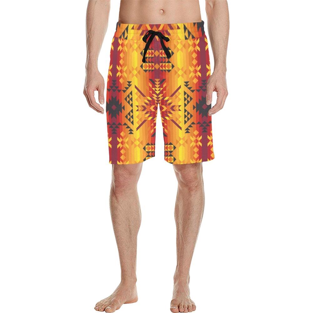 Desert Geo Yellow Red Men's All Over Print Casual Shorts (Model L23) Men's Casual Shorts (L23) e-joyer